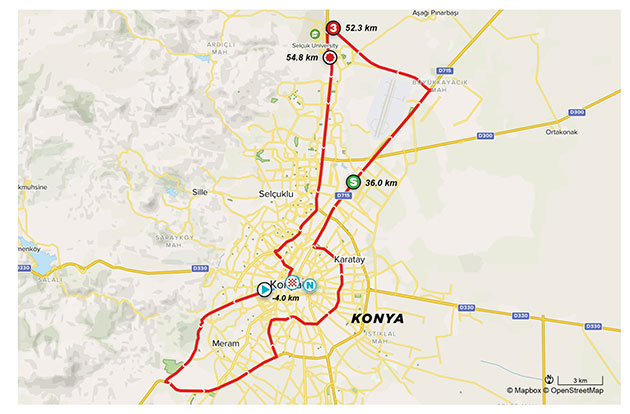 Tour of Turkey stage 1 map